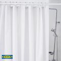 IKEA - BJÄRSEN Shower curtain, white 180 x 200 cm - Fabric Fall Curtains Waterproof Stylish Design, Bathroom Curtain,. 