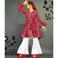 Chunri Frock with Sharara 2-Piece Ladies Suit - Ready to Wear for Women/Girls. 