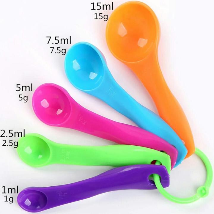 Measuring spoon set - Multicolor measurig spoons for Baking ,5 pcs measuring spoon in Grams