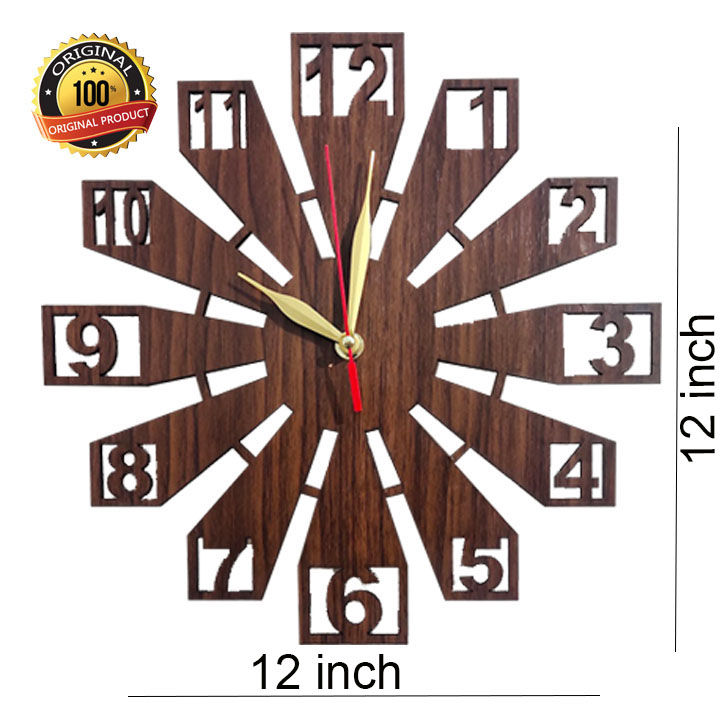 Ksa 3d Wooden Wall Clock for Home and Offices, 3D Design
