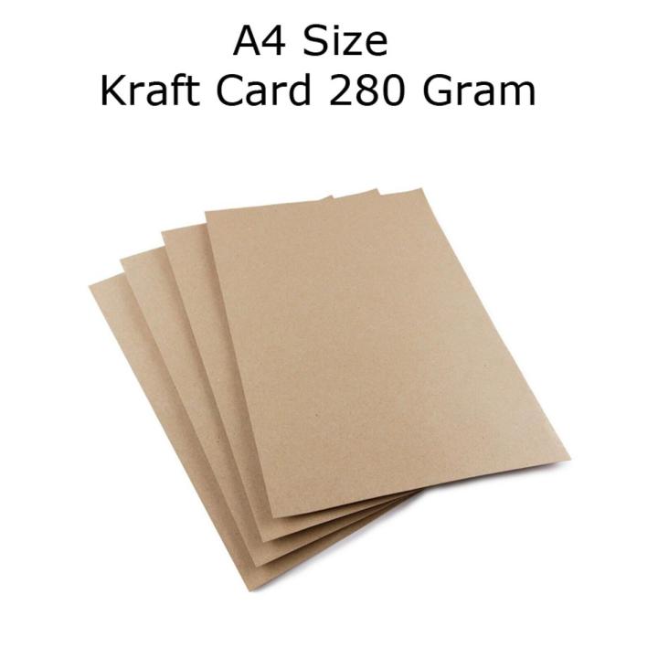 Pack of 100 Sheet of Brown Craft Card  Craft Liner Card  280 Gram Thickness  Premium Quality A4 Size