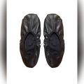 Hajj Umrah Leather Half Socks (Mozay) - Unisex - Black. 