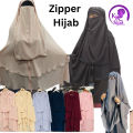 KK Hijab | zipper hijab double layer arabic hijab with niqab large size best fabric. 