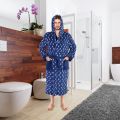 Fast Forward Mens Hooded Fleece Robe - Plush Long Printed Bathrobes. 