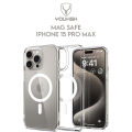 YOUKSH MagSafe Case For IPHONE 15 Pro Max,  Clear Case With Charging Compatible, Shock Proof With Built-In Air Bag.. 