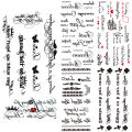 Small Words Temporary Tattoo For Kids Women Black Butterfly Tattoos Sticker Heart Letter Waterproof Tatoos Body Art Fingers. 