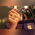 MirzaJee Urdu Calligraphy Name Double Ring Any Name Ring 24K Gold Plated Any Name Custom Made Personalized Gift Ring For Men/Women. 