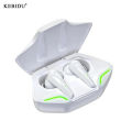 Kebidu TWS Sports Wireless Bluetooth 5.1 Earphones Water-resistant Gaming Earbuds Low latency with Mic HiFi Stereo Headphone - White Color. 