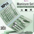16pcs Manicure Pedicure Grooming Kit, Nail Cutter Set and Nail Cutter Kit, Professional Tools for Hand and Foot, Stainless Steel Clipper, Cuticle Nipper and Nail File, Complete Nails Care Tool Set for Home and Travel. 