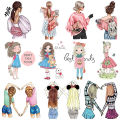 Heat Transfer Vinyl Iron-on Cute Girl Pattern Heat Transfer Jackets Sticker. 