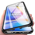 For OnePlus 8 Pro Casing 360° Full Body Transparent Tempered Glass with Magnetic Adsorption Metal Bumper Case Cover. 