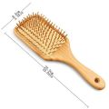 Italian Square Wooden Anti Comb Types Brush Paddle Unisex, Bambo Healthy Massage Scalp Professional Hair Brush for Salon Hairdressing Styling Tools, Bamboo Hair Brush. 