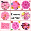 Fly Leaf Flower Series Silicone Mould DIY Rose Chocolate Candy Mold Cake Decoration Resin Fondant Molds Baking Tool. 