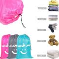 Nylon Laundry Bag, Travel Storage Pouch Washable Dirty Clothes Organizer Wash Drawstring Bag. 