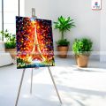 Gift Mall UV Printed Illuminated Paris Eiffel Tower Palette Knife UV Printed Oil Painting Canvas. 