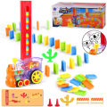 Domino Train Toy Set with 60 Pcs Colorful Dominoes Game Building Blocks Educational Boys Girls Children's Toys Gifts. 