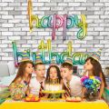 Happy Birthday Balloons Banner, 16 Inch Mylar Foil Script / Cursive Letters Birthday Sign Banner Balloon Reusable Material for Girls Boys Kids &amp; Adults Birthday Decorations Available In Black/Golden/Silver/Multy/Rose Gold/Red. 