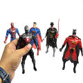 Justice League | Super Hero's Action Figures Set with LED Light on Chest & All Movable Joi | (Medium, 17Cms) (5 in 1).. 