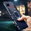 Biruiqu For Realme C12 Soft TPU+Hard PC Black Panther Shockproof Slim Protective Case Cover with Kickstand. 
