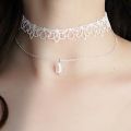 Cute Harajuku White Lace Chokers Necklace Neckband For Women Girl Boho Flower Charms Collar Necklace Clavicle Chain Neck Jewelry. 
