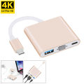 USB 3.1 3-in-1 Combo Adapter Type C to VGA 1920x1200 60Hz USB 3.0 A/C TV. 