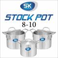 SK 6 Pieces Aluminum Metal Finish Stock Pot Set 8/10. 