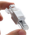 No Crimp Ethernet Cable Tool-less Crystal Head Plug CAT6 RJ45 Connector. 