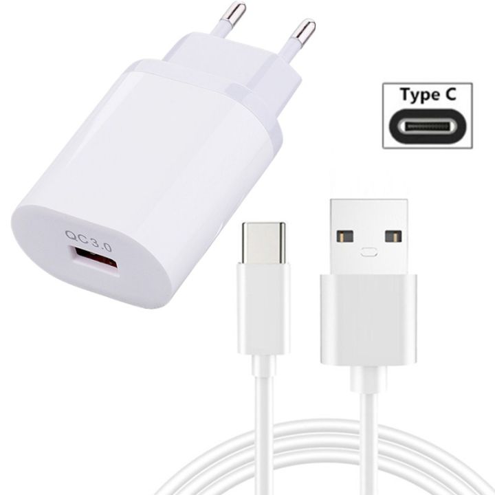 QC 3.0 Fast Charge Charger for LG Q60 Q61 G6 G7 G5 G4 V30 V40 Q8 G8 G8S G8X ThinQ K40 L50 K12 ThinQ Charging USB Cable