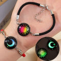 Luminous Sun Moon Braided Bracelets For Lovers Adjustable Couple Bracelets Fashion Valentine's Day Jewelry Girlfriend Gifts. 