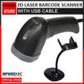 Speed-X 8500 2D Wire Cmos Handheld Barcode Scanner (Scanner with Plug & Play Usb Cable & Stand). 