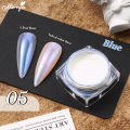 Monja White Pearl Chrome Nail Powder Aurora Metallic Mirror Effect Nail Powder Glitter Nail Art Pigment Manicure Powder for Nails Bright Shiny Effect DIY Nail Art Decoration. 