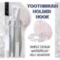 Self-adhesive Toothbrush Holder Wall Mount Toothpaste Dispenser Storage Squeezer Shelves Shaver Holder Bathroom Accessories. 