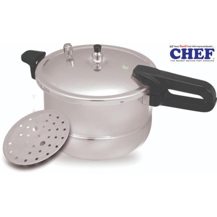 CHEF Long Handle Aluminum Pressure Cooker with Steam Roaster 1305