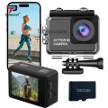 V22 4K Ultra HD Mini Action Sport Camera Waterproof WiFi Touch Screen Wide Angle Underwater Helmet Cam Motion Detection Loop Recording for Outdoor Sports Vlogging Travel Adventure. 