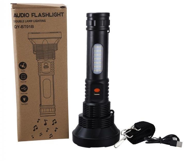 Flashlight Strong Light High-Power Rechargeable Bluetooth Audio, Lamp ...