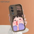 Hontinga for OPPO A3x 4G 5G A3 Pro Back Cover Cute Girl Pattern Ladder Soft Camera Protection Rubber Phone Case. 