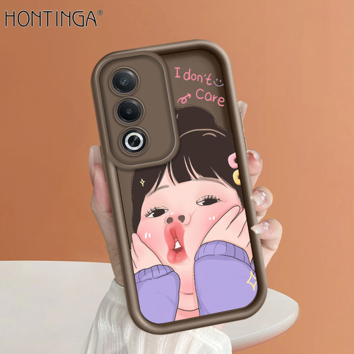 Hontinga for OPPO A3x 4G 5G A3 Pro Back Cover Cute Girl Pattern Ladder Soft Camera Protection Rubber Phone Case