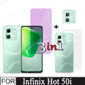 3In1 Infinix Hot 50i Privacy Ceramic Frosted Film For Infinix Smart 9 8 7 40i Tempered Glass Screen Protector + Camera Lens Glass Protector. 
