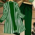 Independence Day Dress For Women - Stylish Green Coat/Gown 3 Pcs, Royal 3 Pcs (Gown+Shirt+Trouser) 14th August Dress. 