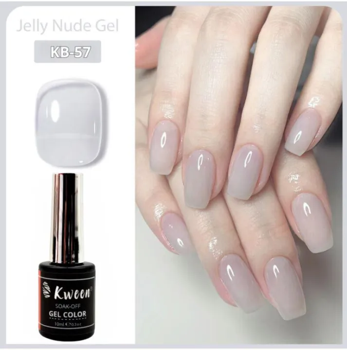 KWEEN%20Sheer%20White%20Grey%20Jelly%20Gel%20Polish%20Translucent%20UV%20LED%20Soak%20Off%20Nail%20Art%20Manicure%20-%20Image%202