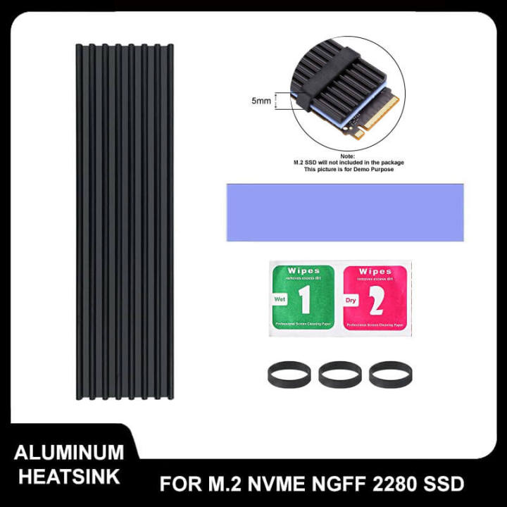 Aluminum Heatsink SSD Heat Sink with Cooling Pad silicon thermal pad for NVME NGFF M.2 2280 PCIE SSD