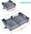 Expandable Dish Rack,Foldable Stainless Steel Dish Drainers With Removable Cutlery Holder & Non-Scratch Plate Rack, Adjustable Dish Drying Rack With Swivel Drainage Spout. 