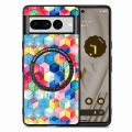 For Google Pixel 7 Pro Colored Drawing Leather Back Cover Magsafe Phone Case. 