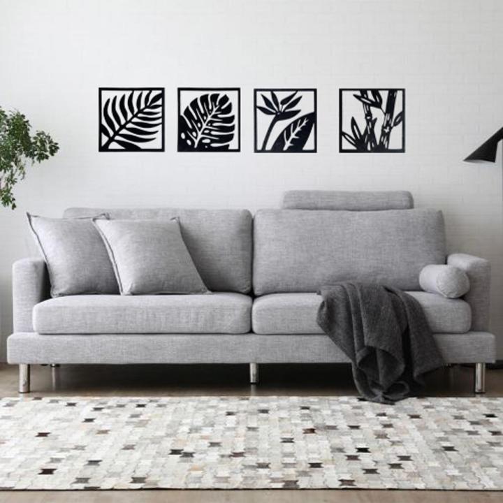 Wooden Wall Art 4 pcs set Beautiful Home Decor premium nature design wall decoration for bedroom - lounge - drawing room - office - inspirational living room and corridor wall and door design - wood design panels / frames 6x6 inches