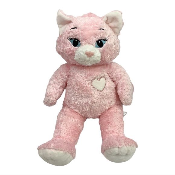 BUILD-A-BEAR%20PLUSH%20PINK%20CAT%20W/WHITE%20HEART%20~%20SOUND%2020%20STUFFED%20TOYS%20-%20Image%203