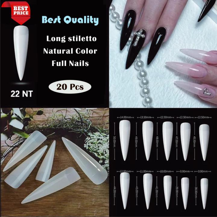 20pcs Best Quality Artificial Long stiletto Natural Full Nails