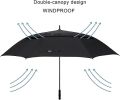 Umbrella Windproof Strong 54/62/68 Inch,Extra Big Golf Umbrellas Automatic Open - Gents Umbrella Double Canopy. 