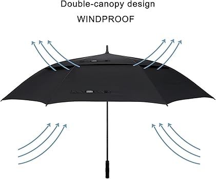 Umbrella Windproof Strong 54/62/68 Inch,Extra Big Golf Umbrellas Automatic Open - Gents Umbrella Double Canopy