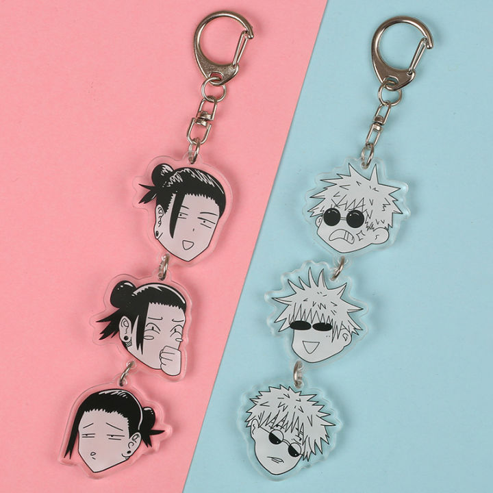Anime Jujutsu Kaisen Satoru Gojo Geto Suguru Acrylic Figure Keyring Chain Backpack Pendant Bag Cartoon Gifts Accessories