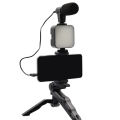 Vloging Video Making AY49 for Smartphone and DSLR Camera Vlogging Video Making Kit Studio Kits Video Recording for Shoot, Short Film, Photography Suit, Live Streaming,  Youtube, Tiktok with Microphone LED Fill Light Mini Flexible Tripod Kit With Remote. 